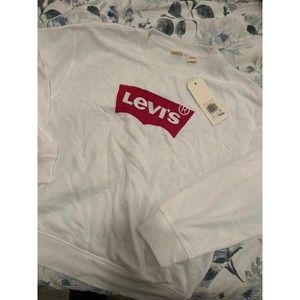 NWT White Levi’s Logo Light Crewneck Sweatshirt